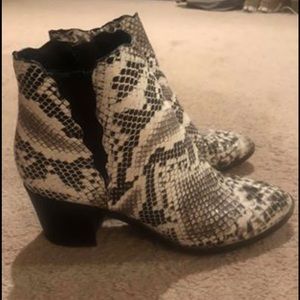 Snake skin booties! Size 6.5. Worn once!